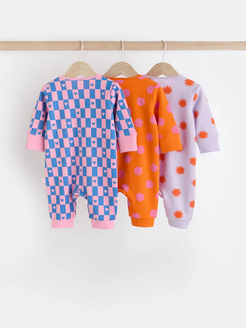 Bright Zip Baby Footless Sleepsuit 3 Pack