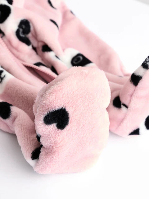 Pink panda Baby Zip Fleece Sleepsuit