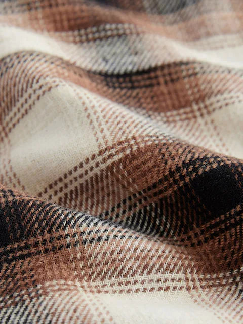 Neutral 100% Cotton Check Shirt and Skirt Set