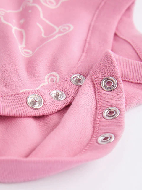 Pink 5 Pack Short Sleeve Bodysuits