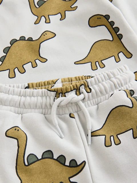 Mineral Blue Dinosaurs All-Over Print Character Sweatshirt and Joggers Set