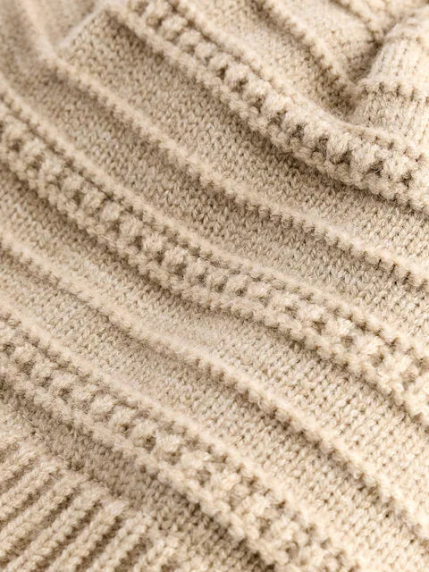 Neutral Baby Knitted Pom Hat