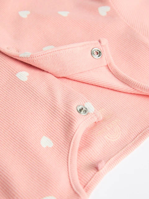 Pink 4 Pack Baby Footless Sleepsuits
