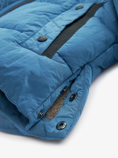 Blue Borg Fleece Lined Shower Resistant Hooded Padded Coat
