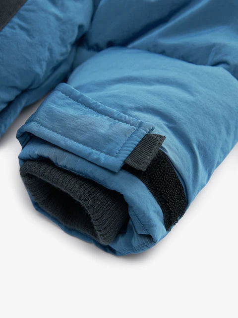 Blue Borg Fleece Lined Shower Resistant Hooded Padded Coat