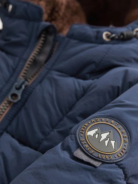 Navy Borg Lined Jacket.