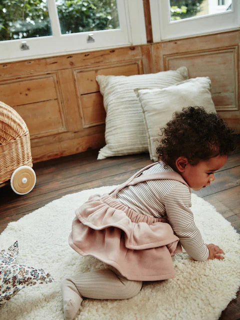 Pink/Black/White Baby Tiered Skirt Long Sleeve Bodysuit and Tights