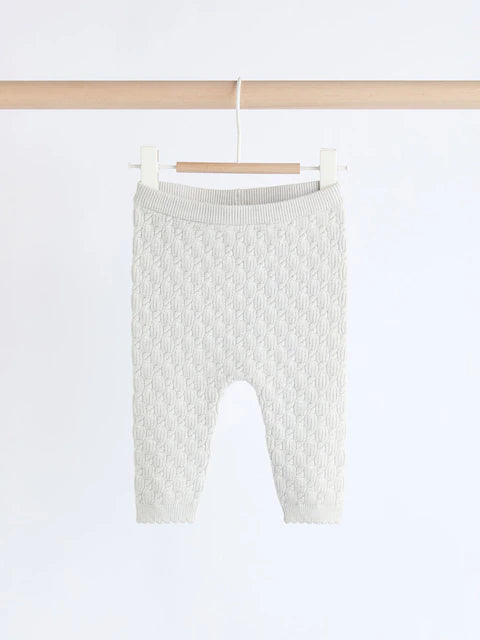 Grey 3D Bows Baby Knitted Jumper And Leggings Set