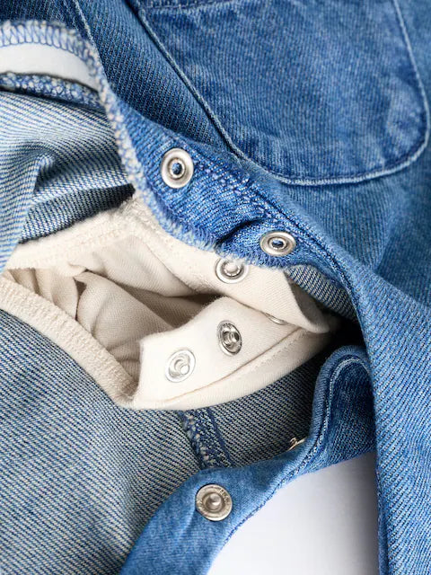 Blue Baby Denim Dungarees and Bodysuit Set