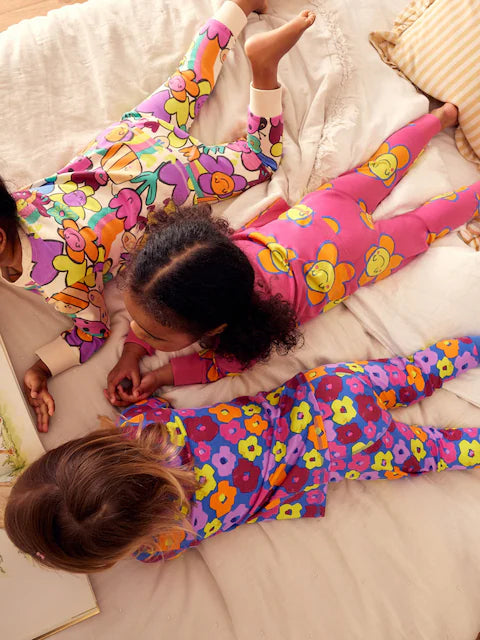 Pink/Blue Character Printed Snuggle Pyjamas 3 Pack
