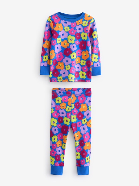 Pink/Blue Character Printed Snuggle Pyjamas 3 Pack