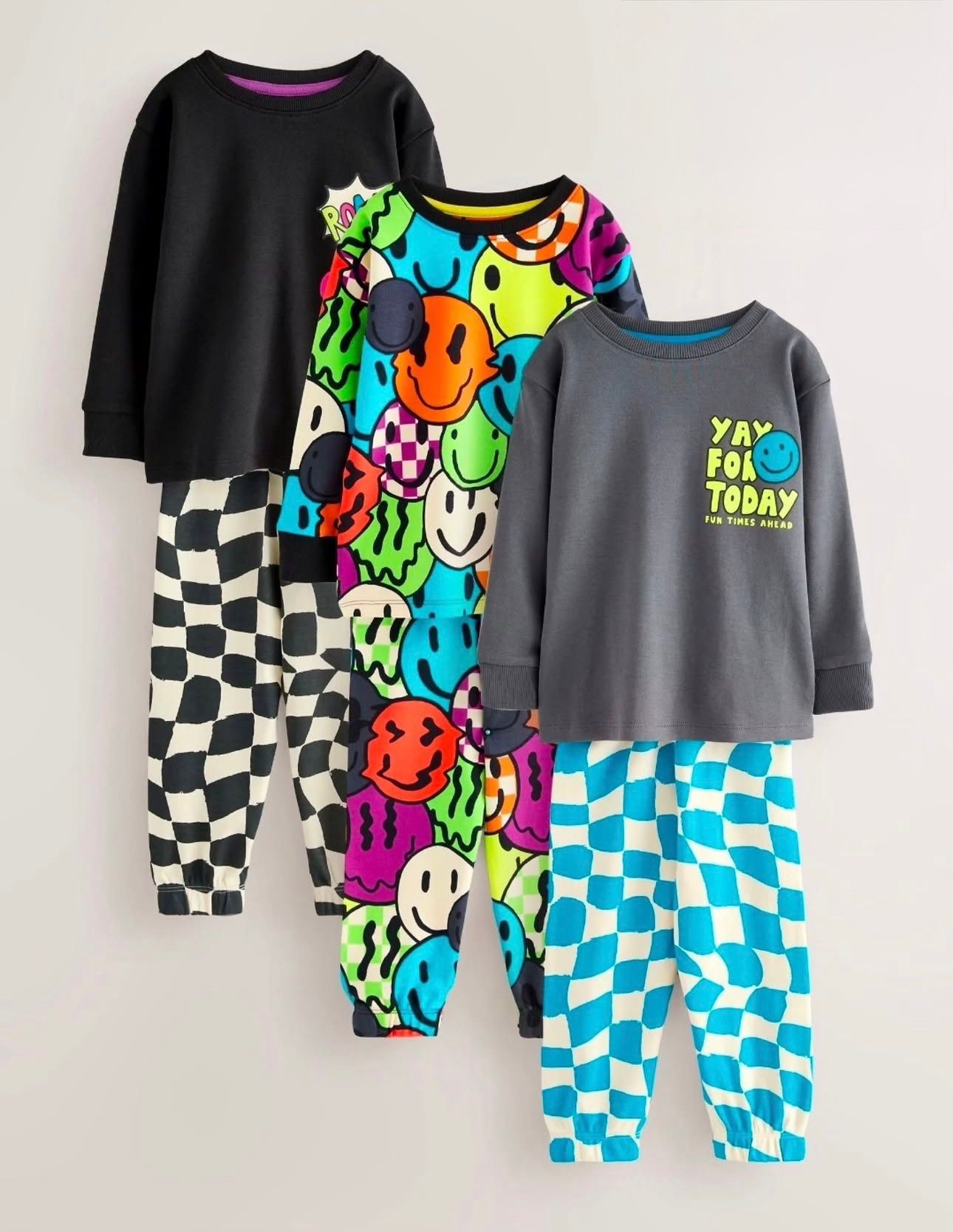 Multi Relaxed Pyjamas 3 Pack