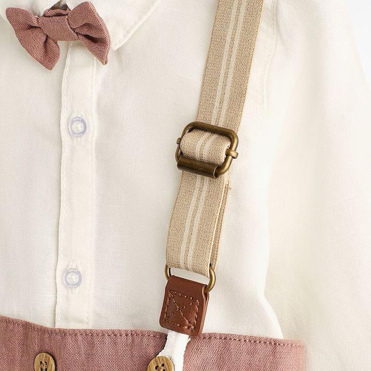 Rust Trousers, Bodysuit, Braces with Bow Smart Occasion wear 4 Pc Set