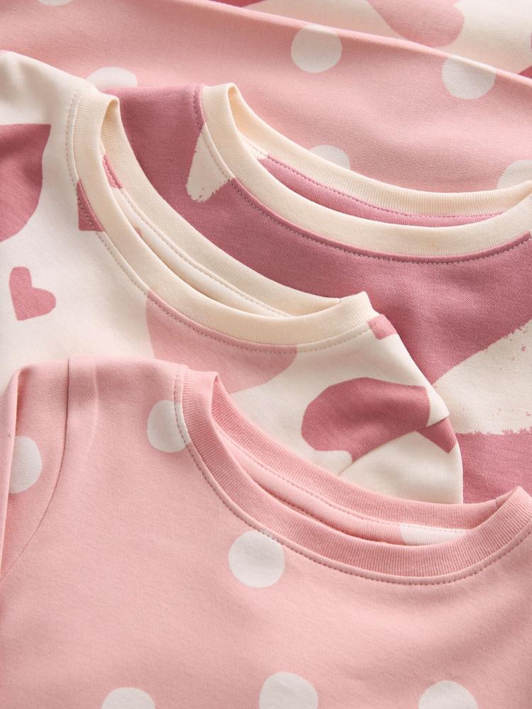 Pink Hearts/Star Pyjamas 3 Pack