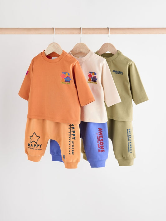 Bright Dino baby T-shirts & joggers 6 Pack.