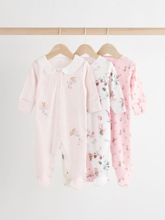 Pink/ White  Sleepsuit 3 Pack
