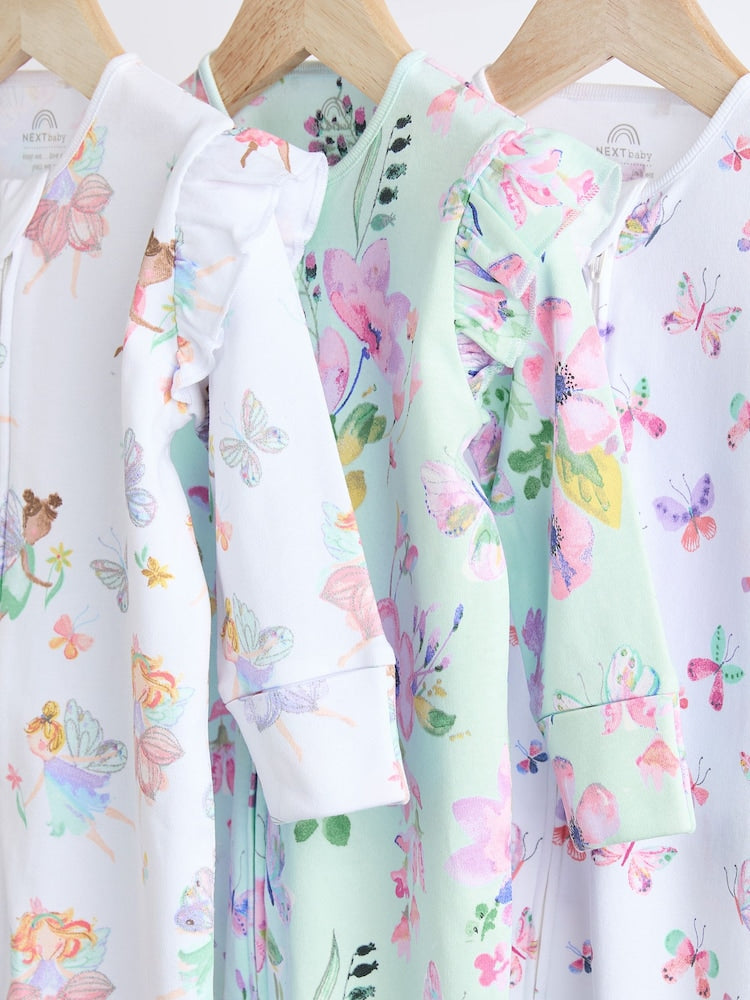 White Fairy Sleepsuit 3 Pack