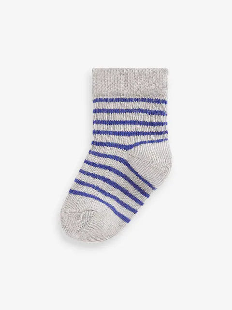 Cobalt Blue Stripe Baby Socks 4 Pack