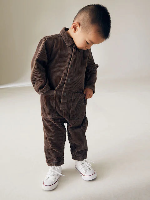 Soft Brown Corduroy Romper