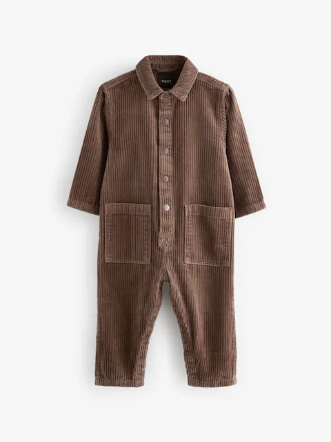 Soft Brown Corduroy Romper