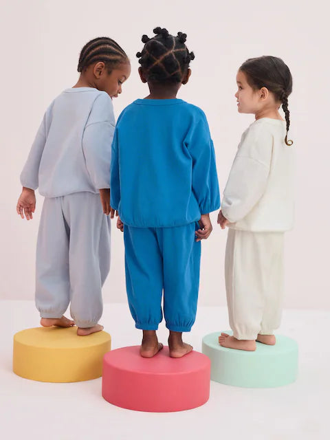 Blue/Cream Character Jogger Pyjamas 3 Pack