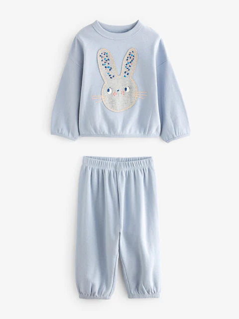 Blue/Cream Character Jogger Pyjamas 3 Pack