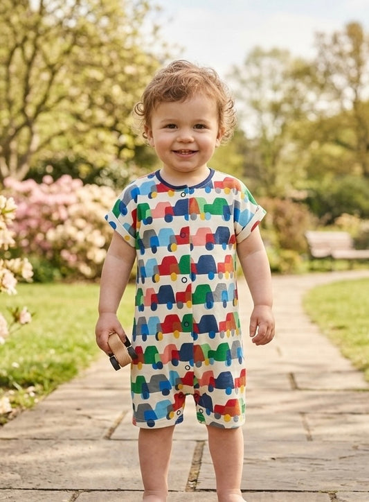 Retro Car T-shirt Romper