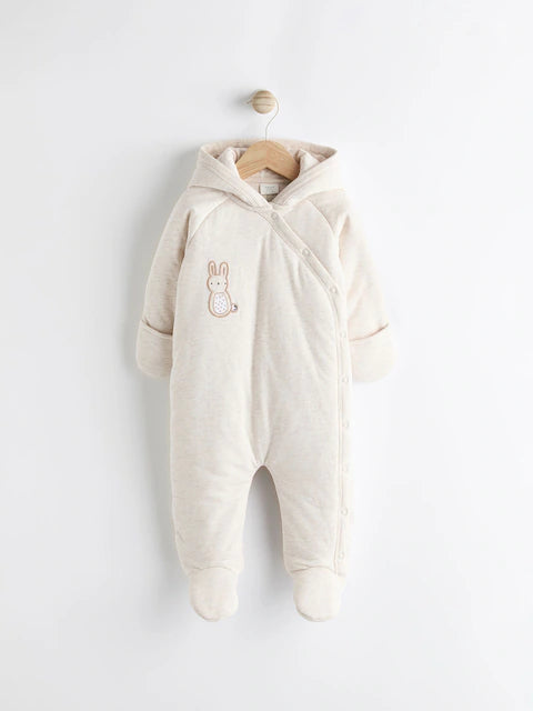 Mink Brown Jersey Wrap Hooded Pramsuit