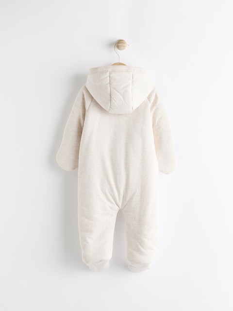 Mink Brown Jersey Wrap Hooded Pramsuit
