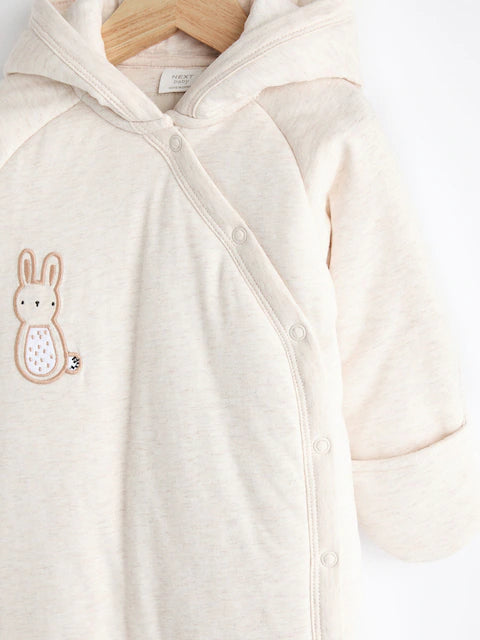 Mink Brown Jersey Wrap Hooded Pramsuit