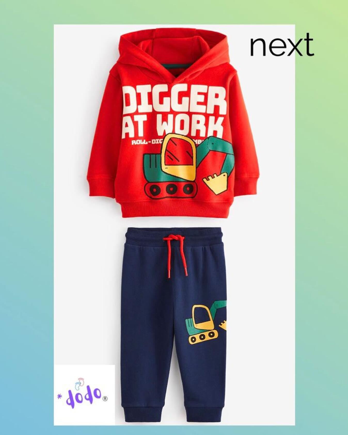 Red Digger Hoodie joggers Set- Fleece Lined