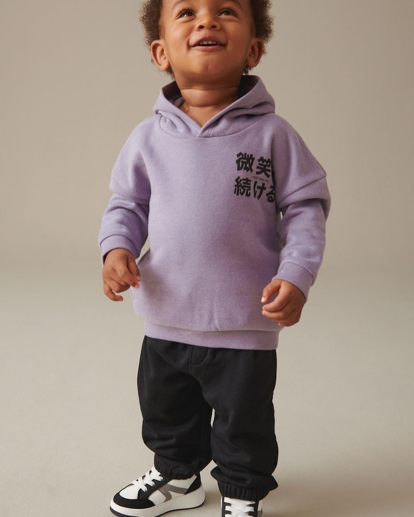 Lilac Purple/ Black hoodie & joggers Set- Fleece Lined