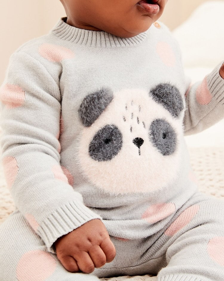 Panda Embroidered Jumper & Legging set.