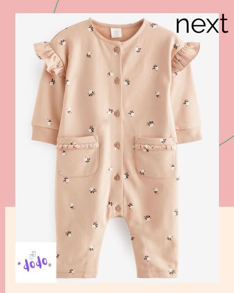 Pink Floral Sweat Fleece lined Romper