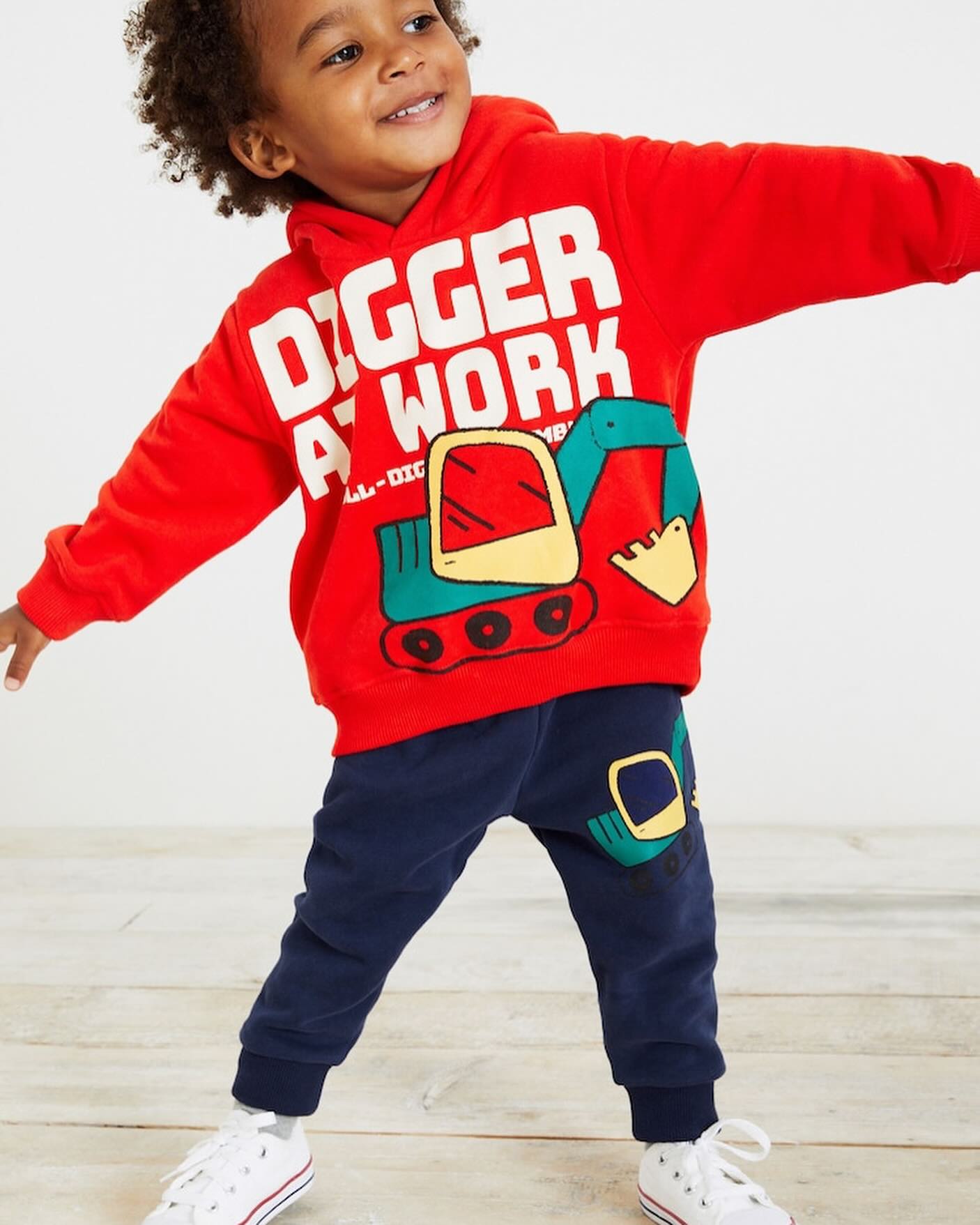 Red Digger Hoodie joggers Set- Fleece Lined