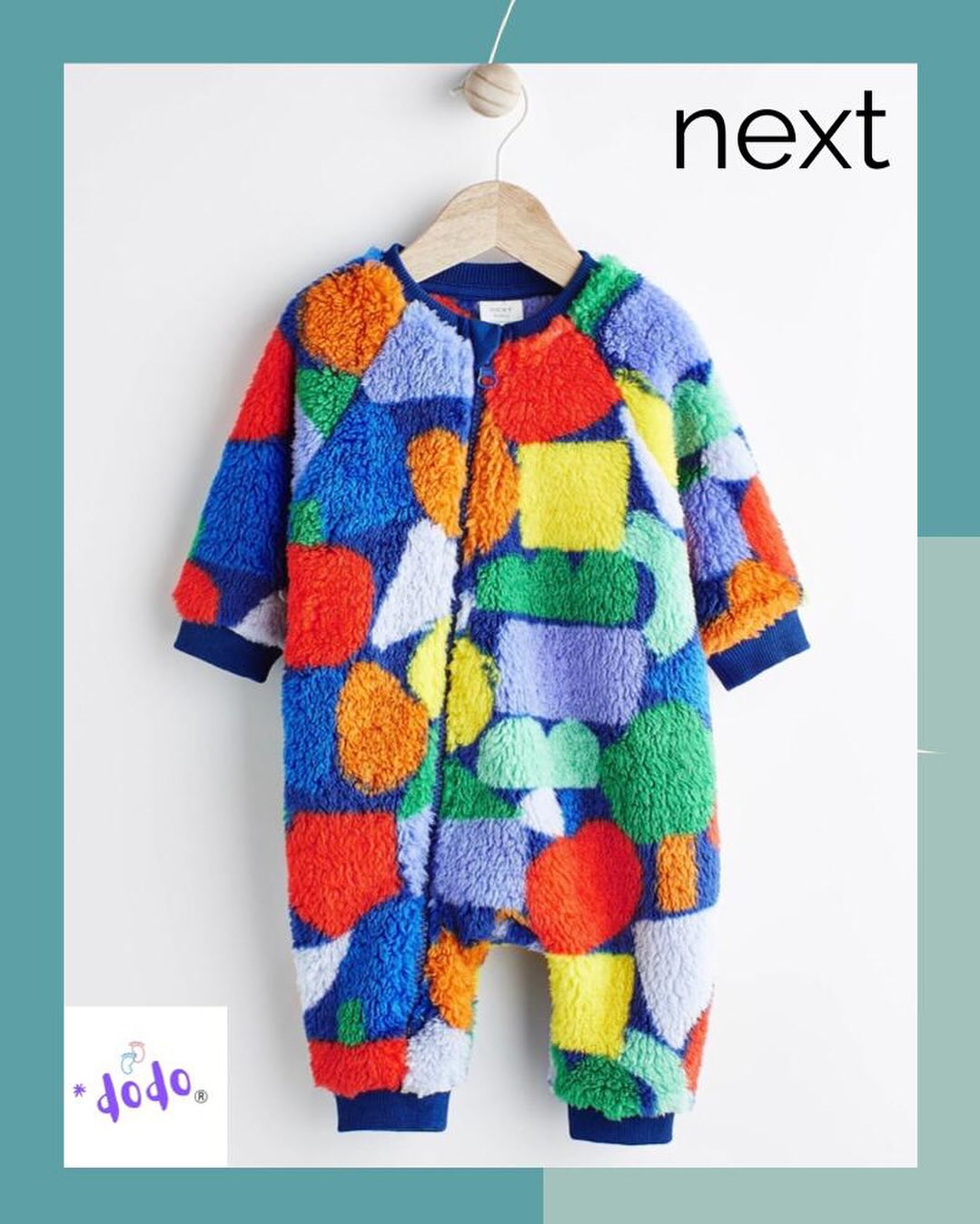 Multi Color Fleece Footless Zip Romper.