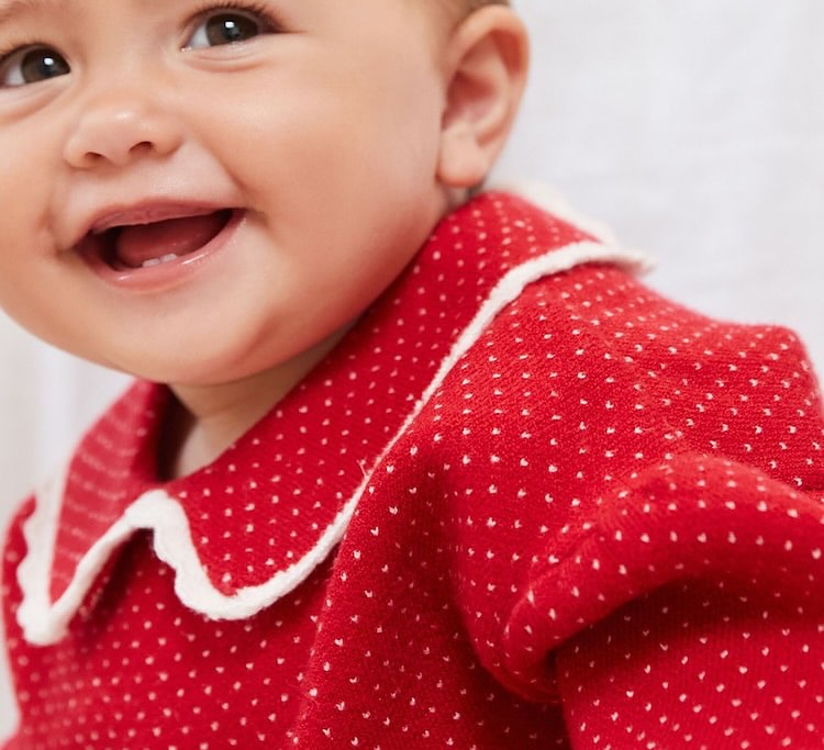 Red Knitted Collared Sweater & Leggings Set