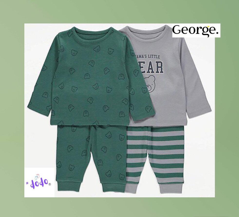 Bear Print Pyjamas 2 Pack