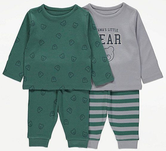 Bear Print Pyjamas 2 Pack