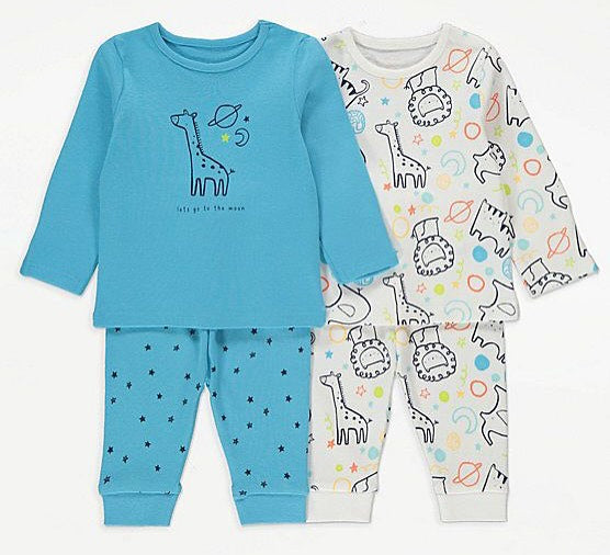 Space Safari Print Pyjamas 2 Pack