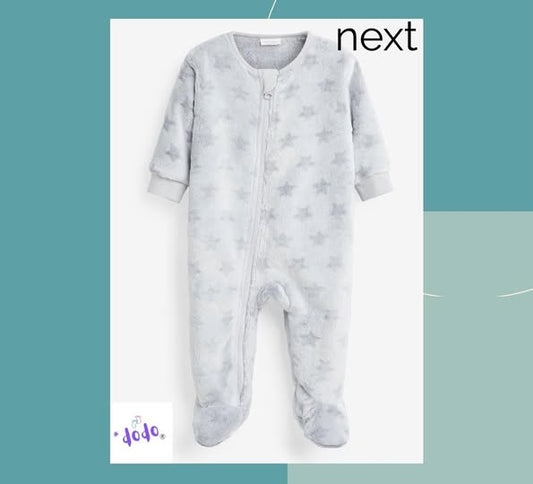 Grey Star Fleece Sleepsuit