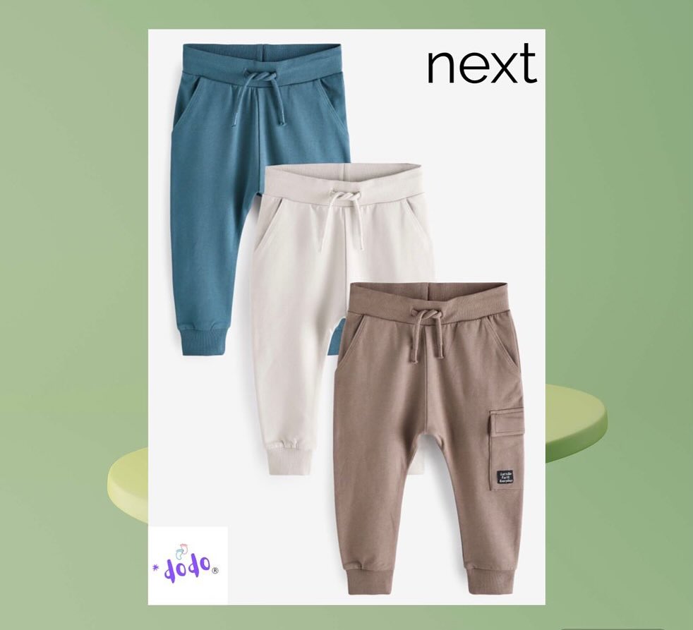 Mink/ Grey/Blue Joggers 3 Pack