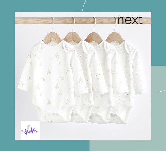 White Character Full Sleeves Bodysuit 4 Pack Set