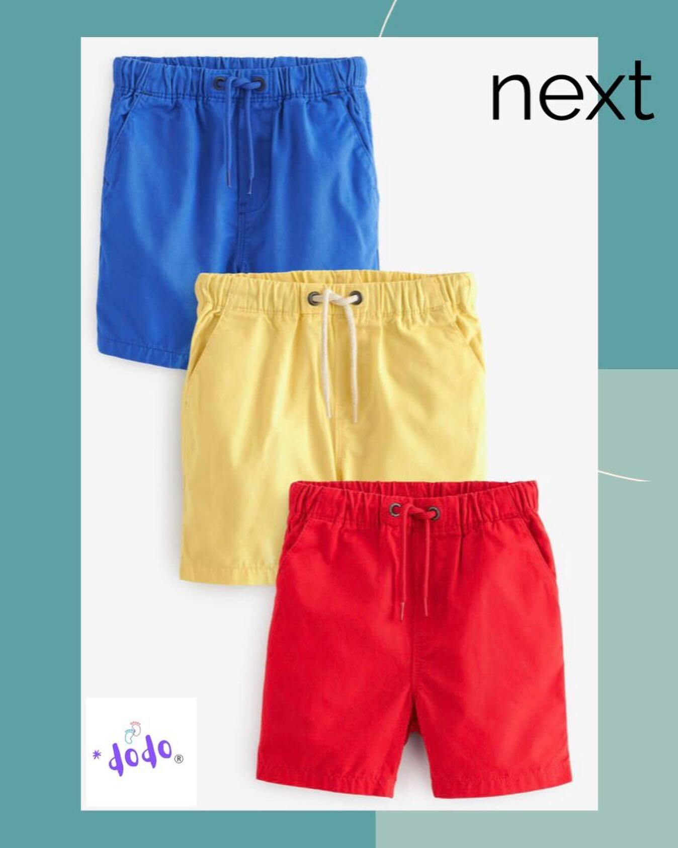 Primary Brights Pull on Shorts 3 Pack