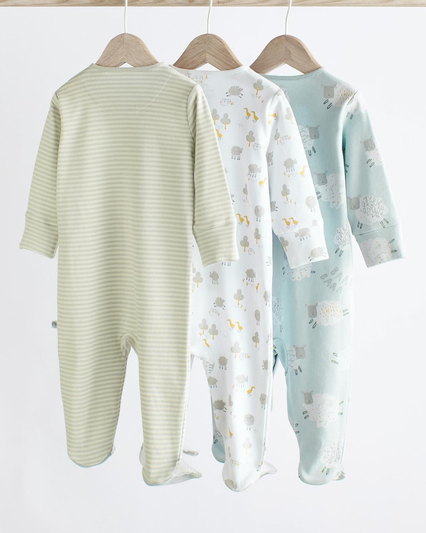 Grey Sheep Appliqués Sleep suit 3 Pack