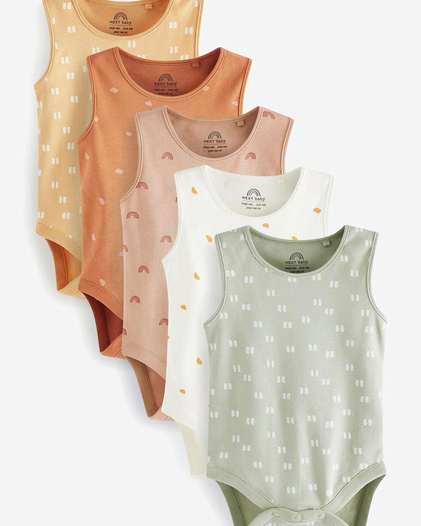 Printed Vest Bodysuit 5 Pack