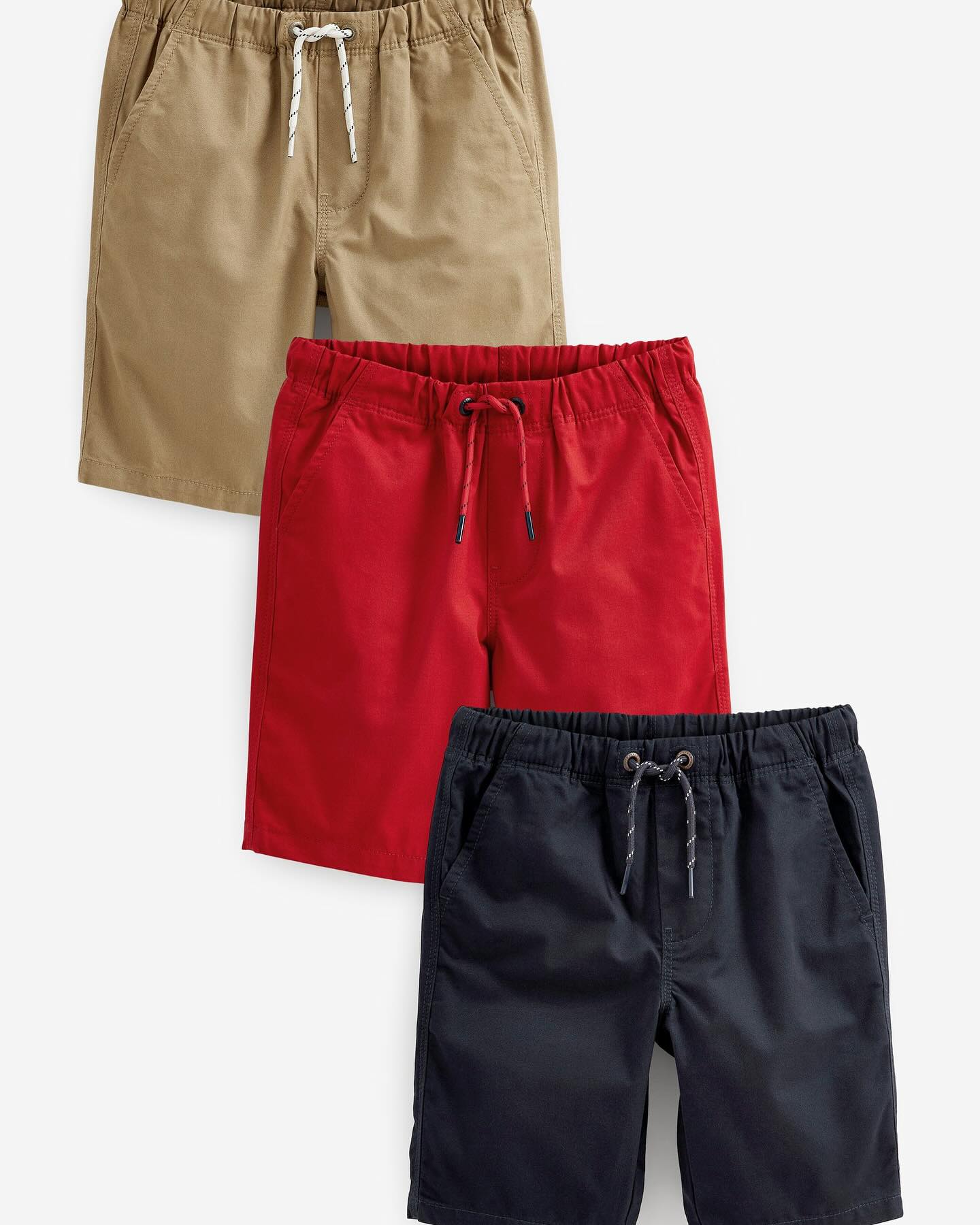 Red/Tan Brown Pull on Shorts 3 Pack