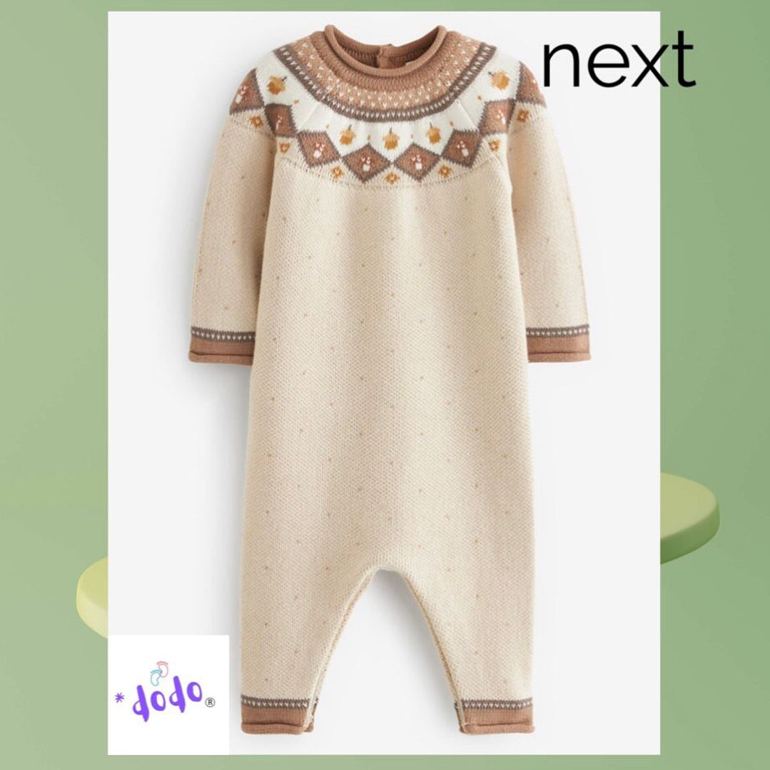 Tan Brown Knitted Romper.