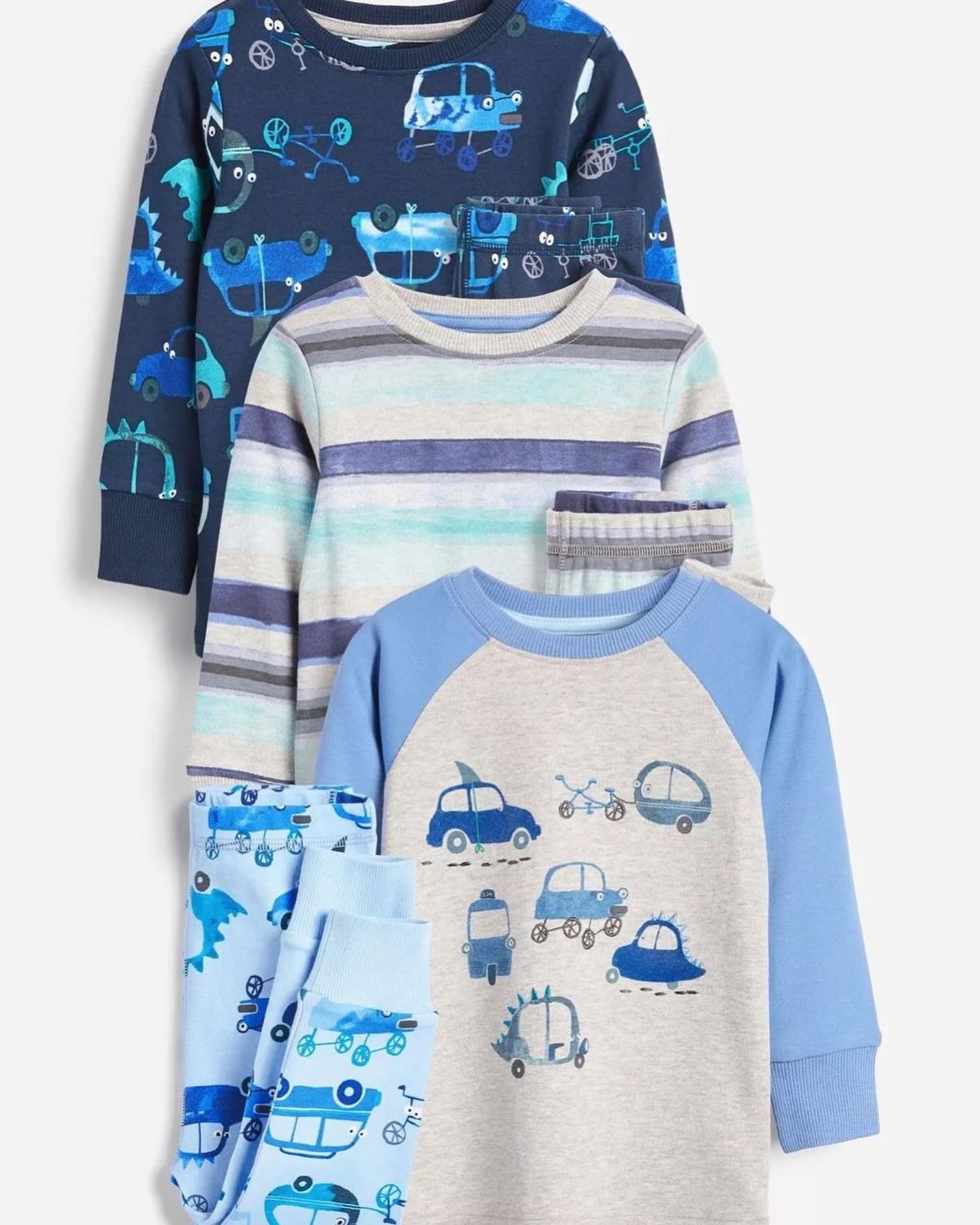 Blue Cars Pyjamas 3 Pack