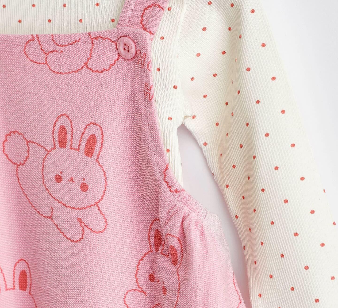 Pink Bunny’s Dungarees & Bodysuit Set